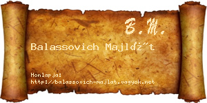 Balassovich Majlát névjegykártya